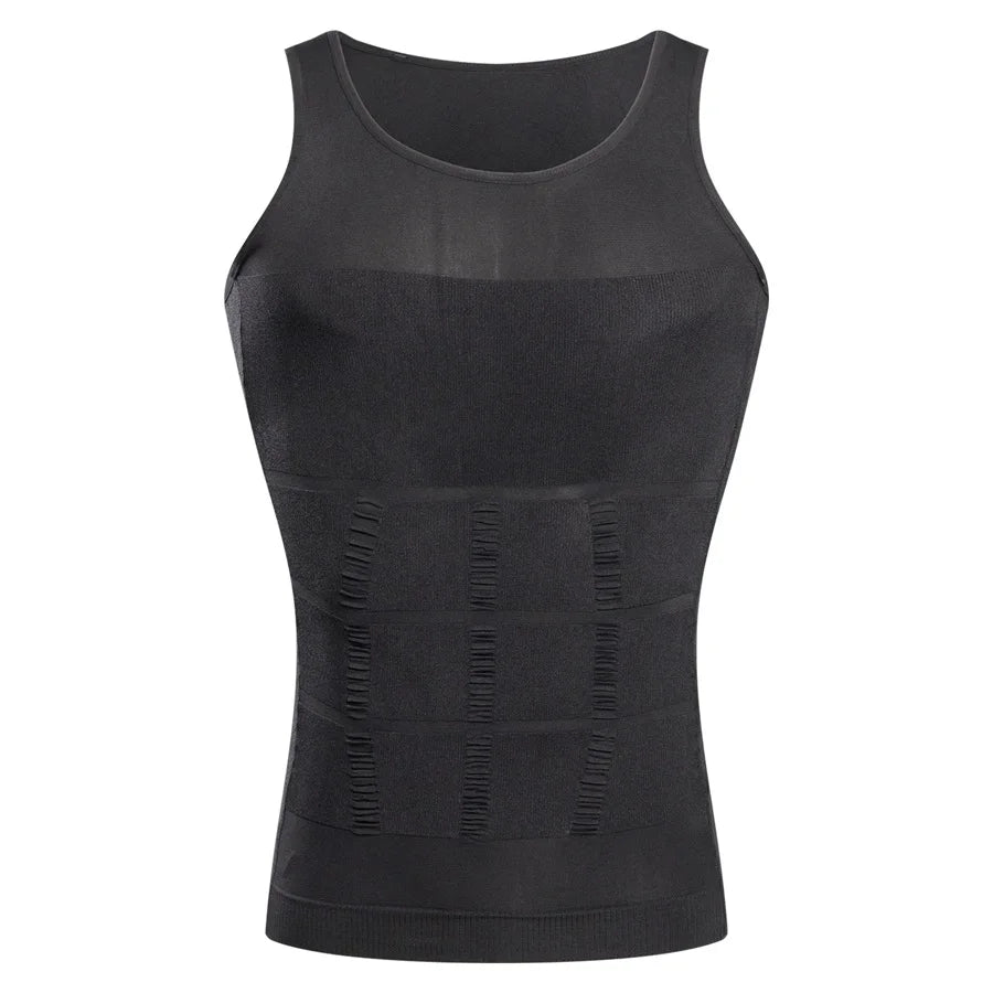 Mens Slimming Body Shaper Shapewear Abdomen Compression Shirt to Hide Gynecomastia Moobs Workout Tank Tops Undershirts