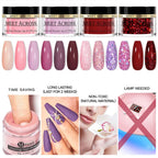 5g Dipping Nail Powder Set Red Nail Glitter Dipping System Kit For Manicure Nail Art Decorations Natural Dry Without Lamp Cure