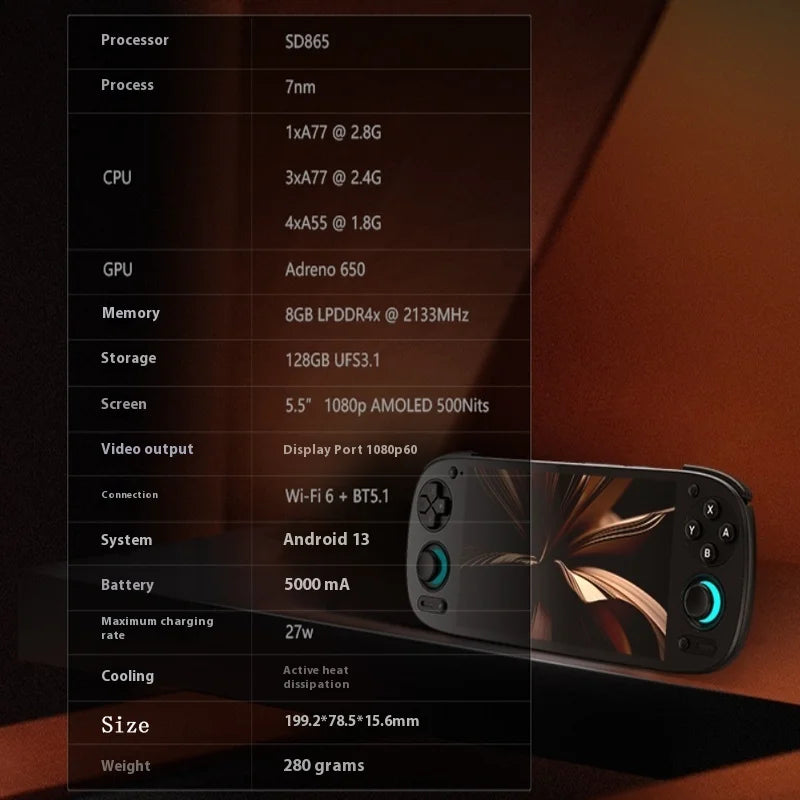 In Stock Retroid Pocket 5 SD865 8+128G RP5 5.5 Inch OLED HD Screen Bluetooth 5.1 Android Pocket Handheld Gaming Console Custom