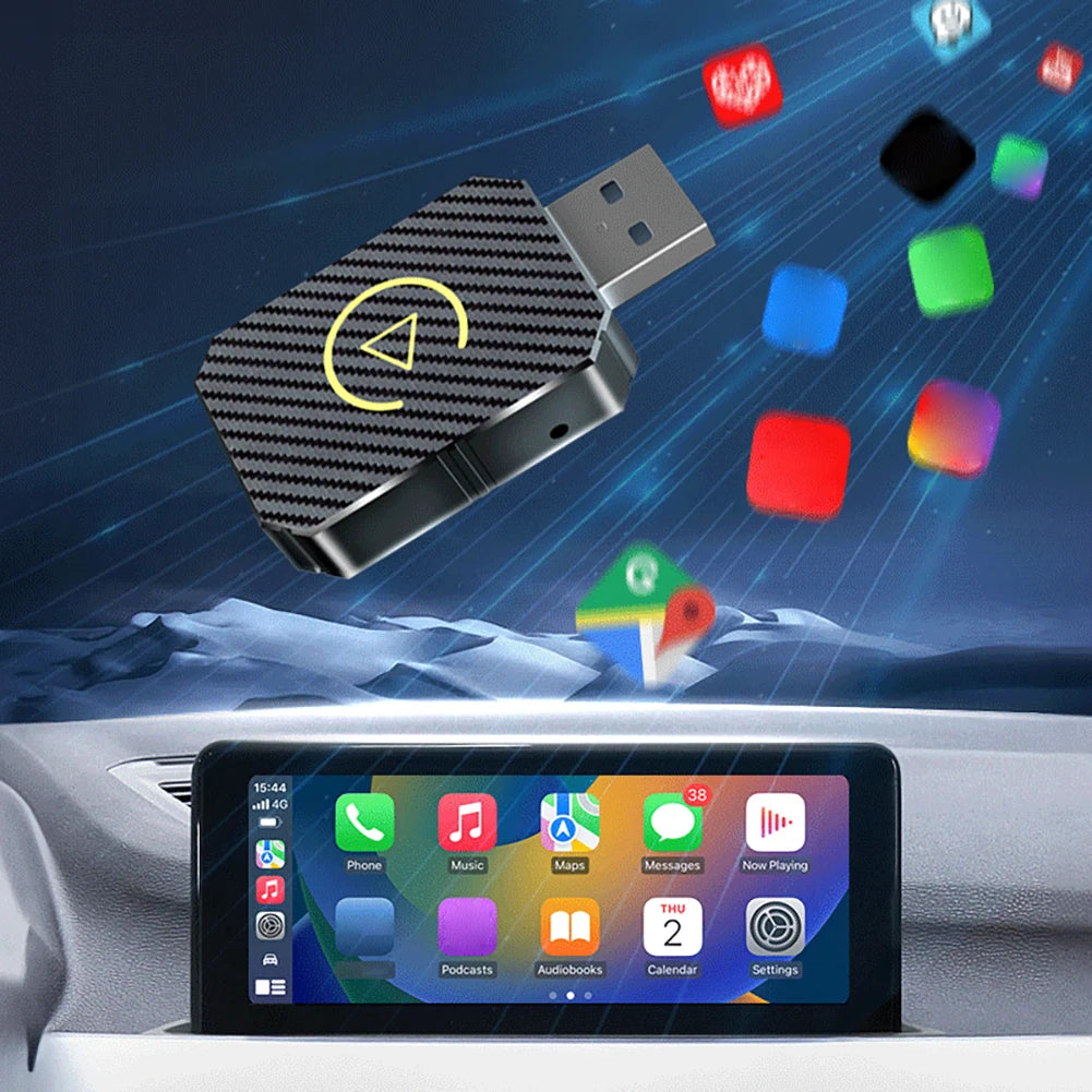 Wireless Carplay Android Auto Adapter 2 in 1 Mini Box Plug&Play Wireless Dongle BT WiFi for Wired CarPlay/Andriod Auto Cars