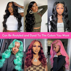13x6 13x4 Body Wave Lace Front Wigs Human Hair PrePlucked Transparent Lace Frontal Wigs Human Hair Wigs With Baby Hair For Women