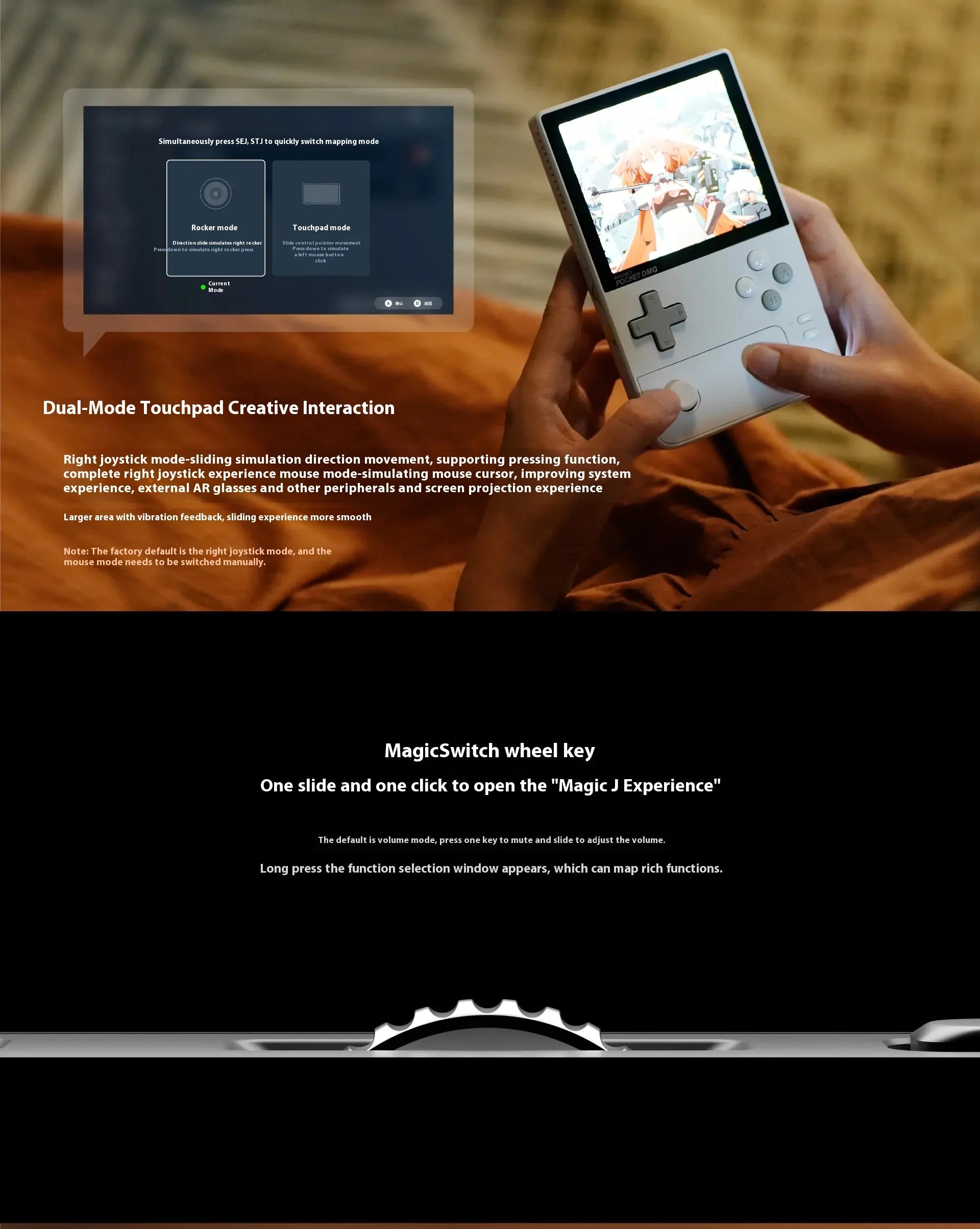 AYANEO Pocket DMG Game Console 3.92Inch OLED 1240*1080 Resolution Screen 6000mAh Gyroscope Custom Handheld Game Consoles Gifts