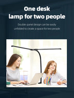Desk Lamps Double Head LED Stepless Dimmable Led USB Table Lamp for Office Study Reading Lighting Fixture Computer Monitor Light