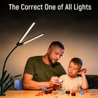 Desk Lamps Double Head LED Stepless Dimmable Led USB Table Lamp for Office Study Reading Lighting Fixture Computer Monitor Light