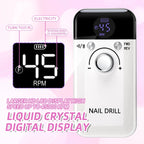 Professional Nail Drill Machine Set 45000RPM Rechargeable Portable Electric Nail File for Manicure Acrylic Gel Nails Salon Tools