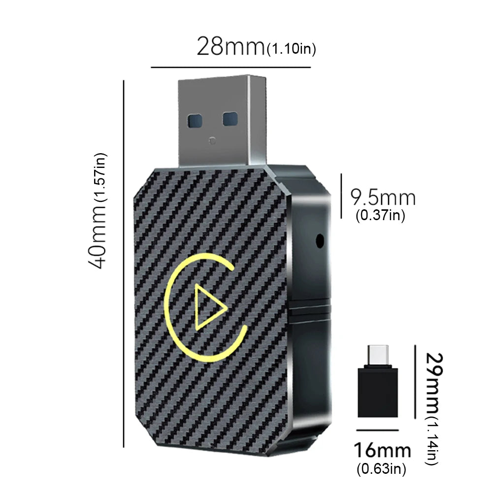 Wireless Carplay Android Auto Adapter 2 in 1 Mini Box Plug&Play Wireless Dongle BT WiFi for Wired CarPlay/Andriod Auto Cars