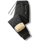 Winter Down Cotton Pants Men's Outdoor Plush Thick Velvet Warm Sports Pants Lambswol Casual Waterproof Windproof Ski Pants 7XL