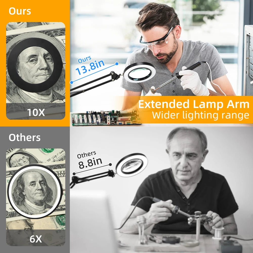 Desk Lamps Double Head LED Stepless Dimmable Led USB Table Lamp for Office Study Reading Lighting Fixture Computer Monitor Light