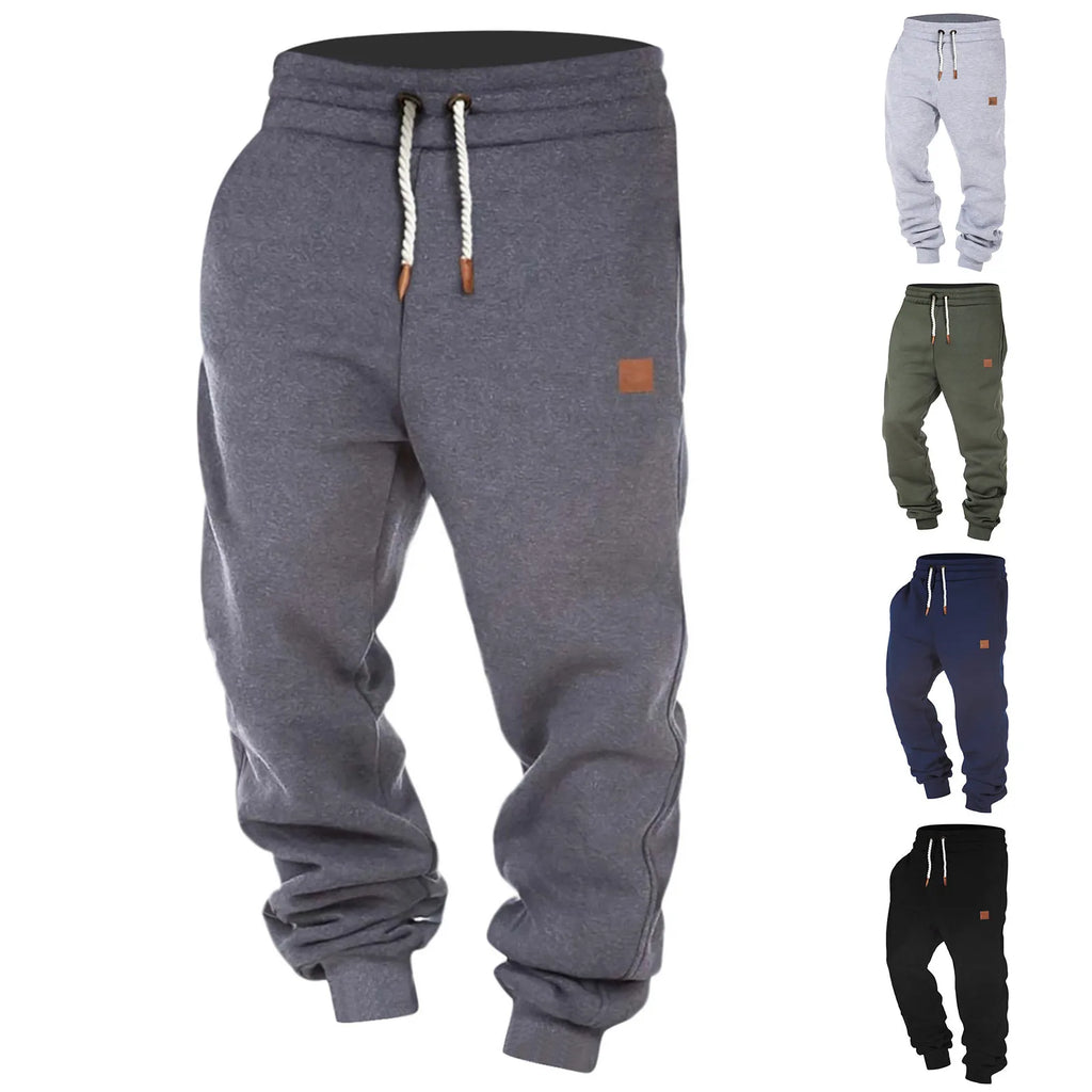 Autumn Winter Men Trainning Pants Fitness Solid Color Casual Pocket Sport Work Casual Trouser Male Jogging Running Pants 2024