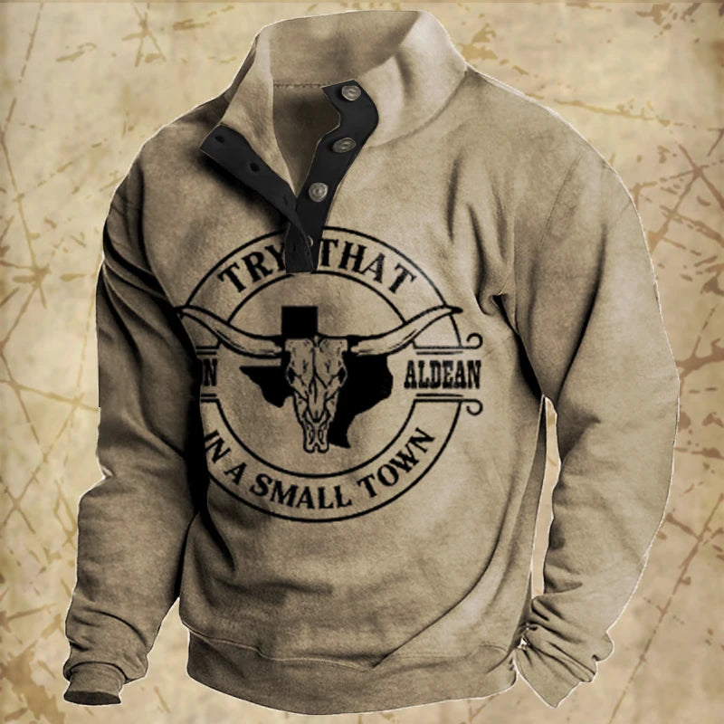 Vintage Men's Hoodies Autumn Long Sleeved Street Button Pullover Oversized Clothing For Men Sweatshirt Fashion Casual Hoodie