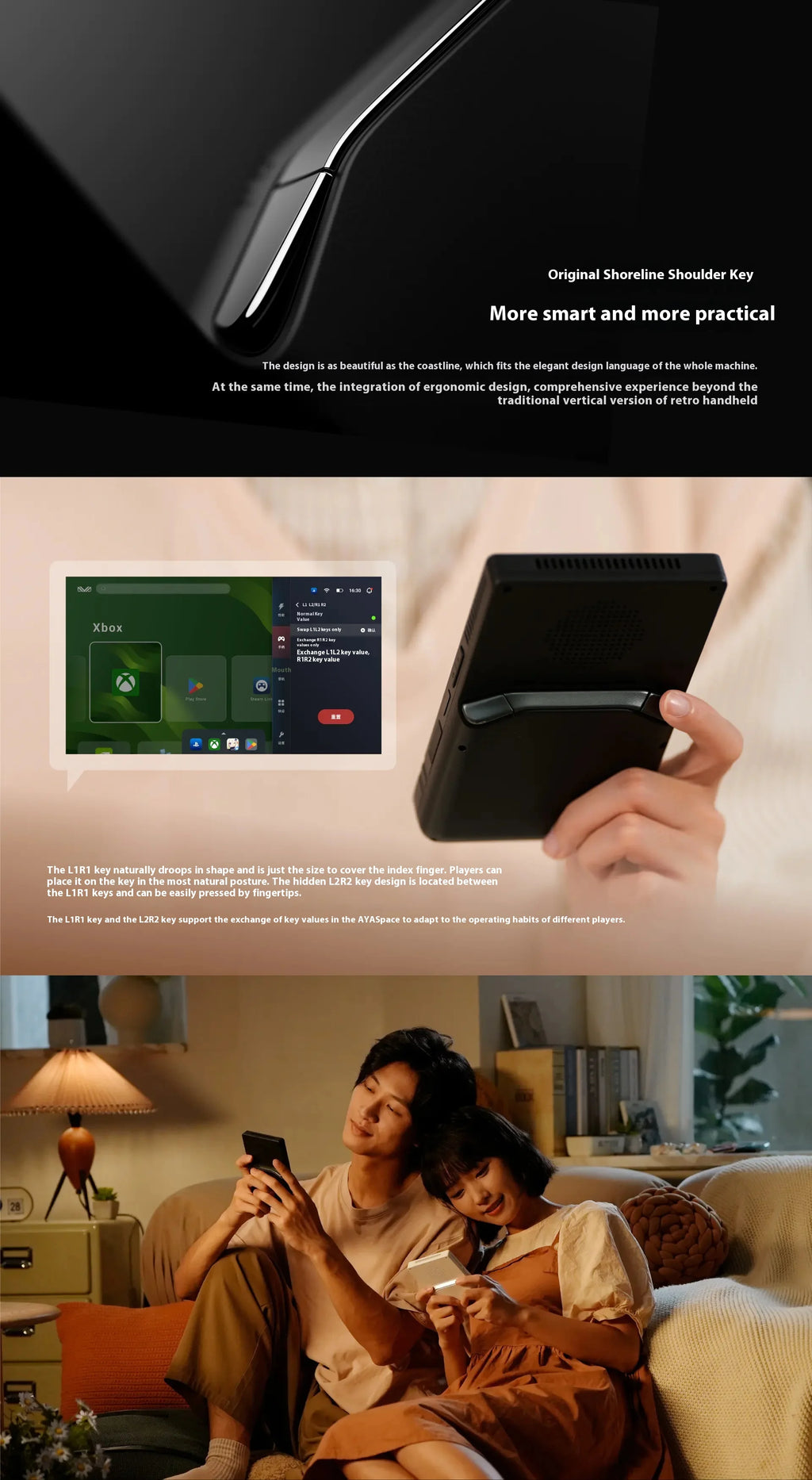 AYANEO Pocket DMG Game Console 3.92Inch OLED 1240*1080 Resolution Screen 6000mAh Gyroscope Custom Handheld Game Consoles Gifts