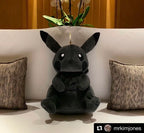 30CM Pokemon X Fragment Anime Character Dark Pikachu Doll Kawaii Pop Doll Black Pikachu Pillow Birthday Gift Female