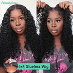 30 Inch Water Wave Glueless Wig Human Hair Ready To Wear 6X4 Glueless Wigs Human Hair Brazilian Human Hair Wigs PreCut For Women