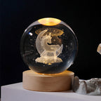 Crystal Ball Night Lights Glowing Planet Galaxy Astronaut 3D Moon Table Lamp USB Atmosphere Lamp Tabletop Decorations Kid Gifts