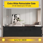 Retractable Baby Gate, Mesh Baby Gate Or Mesh Dog Gate, 33" Tall, Extends Up To 55" Wide - Child Safety Gate For Doorways, Stairs, Hallways, Indoor/Outdoor - For Parents & Pet Owners -  Provides Secure Containment - Ideal Gif