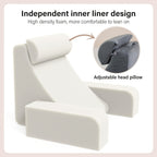 1pc Grey Reading Pillow, Soft Compressible Back Support with Arms, Machine Washable, Knitted Polyester Cover, Full Body Comfort for Bed, Chair, TV, Gaming - Adult Backrest Pillow