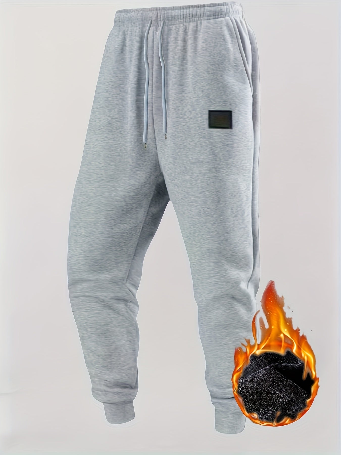 Men's 4-Color Options Compatible Sweatpants - Stretch Knit Joggers with Drawstring Waist, Belt-Like Design | Solid Color Options Black, Gray, Navy, White | Elastic Cuffs and Smooth Legs, Suitable for Gym, Casual, Casual Attir