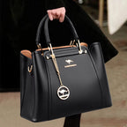 Luxury 3-Layer Leather Handbags for Women - Designer Crossbody Tote Bag with Large Capacity 2024