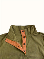 Men'S Casual Jacket for Autumn And Winter, Featuring a Loose Fit, Corduroy Fabric, Stand-Up Collar, Long Sleeves, And Button- Design.