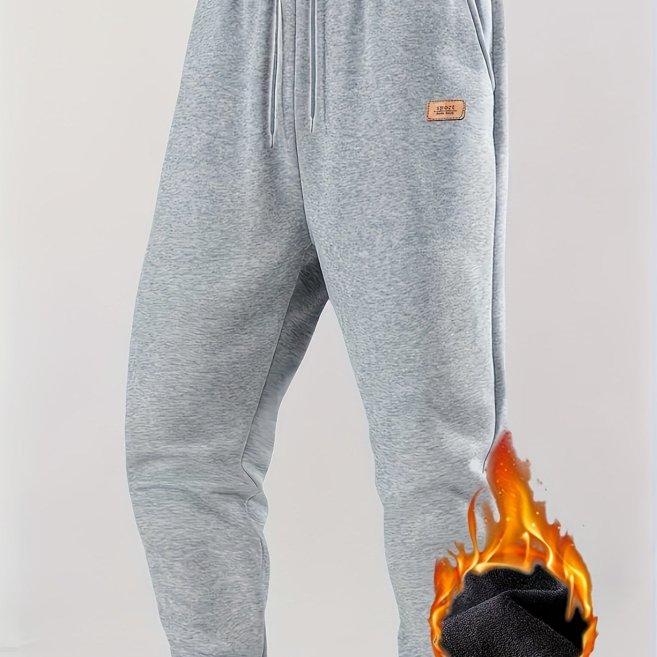 Men's 4-Color Options Compatible Sweatpants - Stretch Knit Joggers with Drawstring Waist, Belt-Like Design | Solid Color Options Black, Gray, Navy, White | Elastic Cuffs and Smooth Legs, Suitable for Gym, Casual, Casual Attir