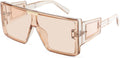 FEISEDY Square Oversized Flat Top Sunglasses with Side Lens Integrated for Women Men B4028
