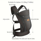 Vrbabies New Ergonomic Baby Carrier Newborn Toddler Wrap Carrier Hands Free Baby Sitting Support Sling Breathable Perfect For Infants Chest Sling For Babies Gift