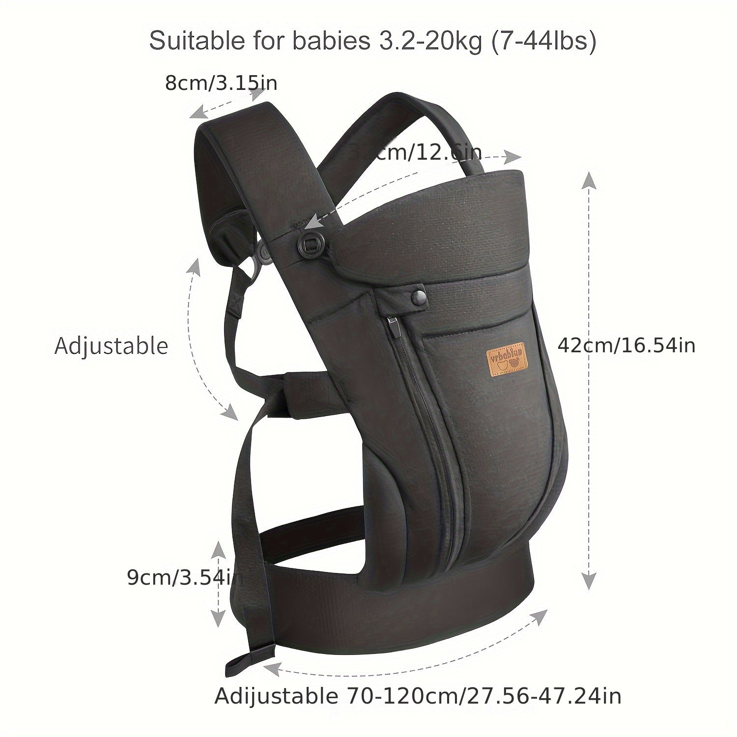 Vrbabies New Ergonomic Baby Carrier Newborn Toddler Wrap Carrier Hands Free Baby Sitting Support Sling Breathable Perfect For Infants Chest Sling For Babies Gift