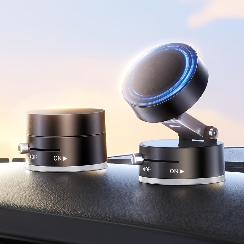 1pc Metal Vacuum Magnetic Suction Phone Holder, Strong Suction Cup Mount for Home, Car, Kitchen, Bathroom - Stable and Firm Grip, Home Gadget Organizer | Modern Phone Holder | Quality Suction Attachment, Phone Suction Grip