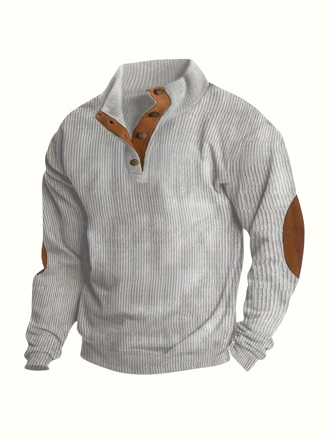 Men'S Casual Jacket for Autumn And Winter, Featuring a Loose Fit, Corduroy Fabric, Stand-Up Collar, Long Sleeves, And Button- Design.