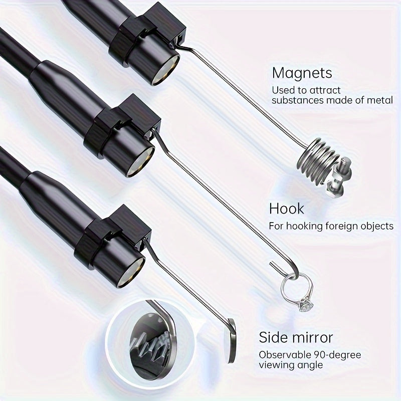 Inskam 4.3" IPS LCD Endoscope Camera, 8mm Single Lens,, ABS Material, Analog Display, Battery/USB Dual Power, 2000mAh Rechargeable Lithium Battery, ≤36V Operating Voltage, for Auto Repair & Plumbing
