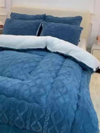 Luxurious Taffeta Comforter | Soft, Thick, and Warm - Machine Washable, Grey Polyester Cover, Microfiber Filling, Medium Weight, All-Season, Perfect for Bedroom, Guest Room, and Hotel Use