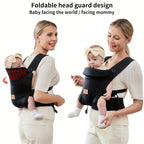 Vrbabies New Ergonomic Baby Carrier Newborn Toddler Wrap Carrier Hands Free Baby Sitting Support Sling Breathable Perfect For Infants Chest Sling For Babies Gift